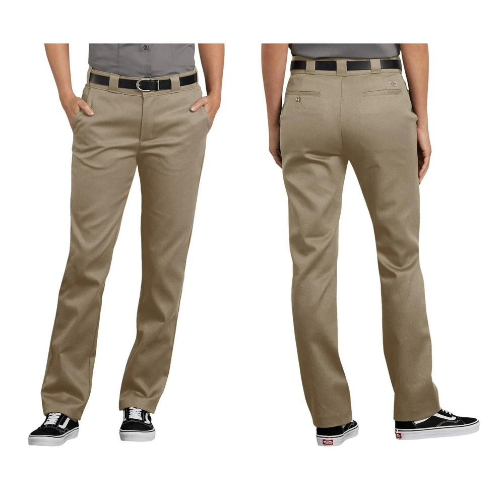 Dickies Women's 776F Flex Slim Fit Straight Leg Work Pants Desert Sand Sz 2 NEW!